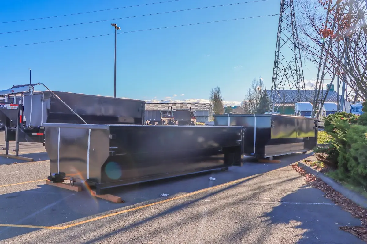 Roll-off dumpster ready for waste disposal at job site for Commercial Dumpster Rental in Hollidaysburg